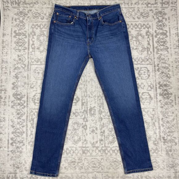 Levis 505 Jeans Straight Leg Orange Tab Blue Denim Mens Jean's Size 36x32 - Picture 1 of 5